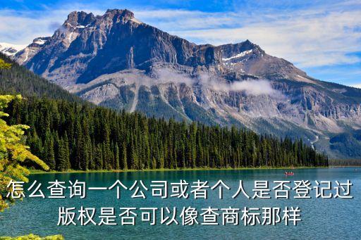 版權(quán)登記查詢，怎么查詢一個(gè)公司或者個(gè)人是否登記過版權(quán)是否可以像查商標(biāo)那樣