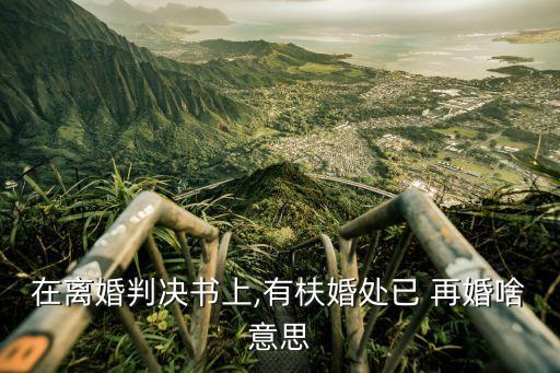 在離婚判決書上,有枎婚處已 再婚啥意思