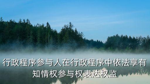 行政程序參與人在行政程序中依法享有知情權(quán)參與權(quán)表達(dá)權(quán)監(jiān)