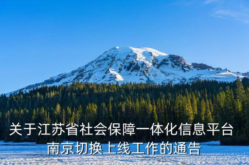 關(guān)于江蘇省社會保障一體化信息平臺 南京切換上線工作的通告