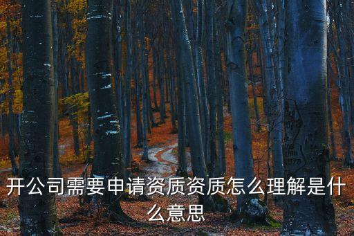 開公司需要申請(qǐng)資質(zhì)資質(zhì)怎么理解是什么意思