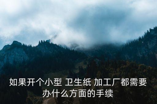 如果開個(gè)小型 衛(wèi)生紙 加工廠都需要辦什么方面的手續(xù)