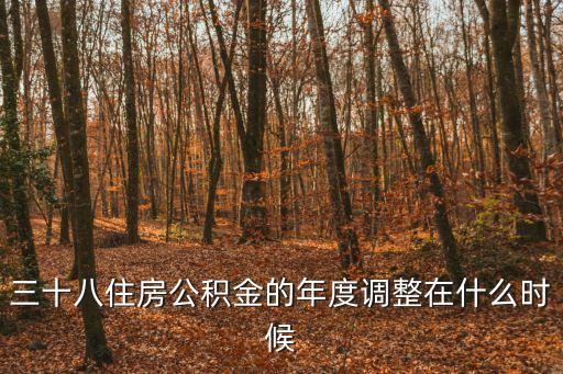 三十八住房公積金的年度調(diào)整在什么時候