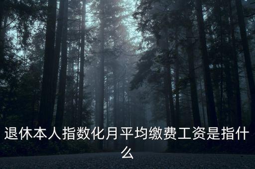 指數(shù)化月平均繳費工資，退休本人指數(shù)化月平均繳費工資是指什么