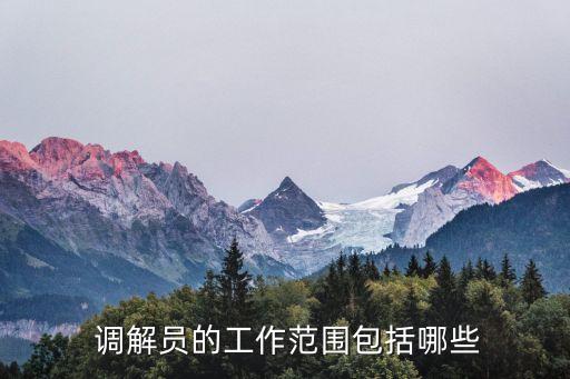  調(diào)解員的工作范圍包括哪些