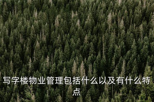 寫字樓物業(yè)管理包括什么以及有什么特點