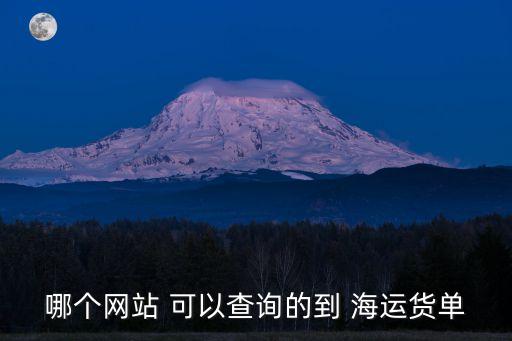哪個網(wǎng)站 可以查詢的到 海運貨單