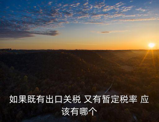 如果既有出口關(guān)稅 又有暫定稅率 應(yīng)該有哪個