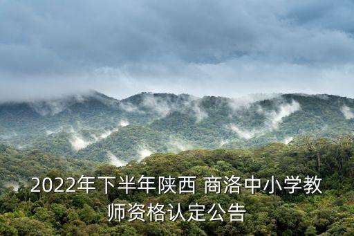 2022年下半年陜西 商洛中小學(xué)教師資格認(rèn)定公告