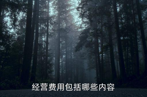 經(jīng)營費用，經(jīng)營費用包括哪些
