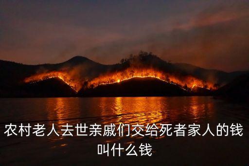 農(nóng)村老人去世親戚們交給死者家人的錢叫什么錢