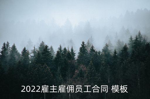 2022雇主雇傭員工合同 模板