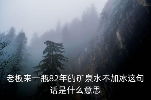 來(lái)瓶礦泉水，老板來(lái)一瓶82年的礦泉水不加冰這句話是什么意思