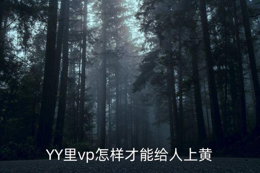 YY里vp怎樣才能給人上黃