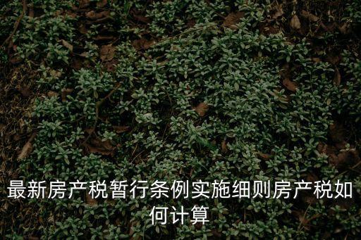 最新房產(chǎn)稅暫行條例實(shí)施細(xì)則房產(chǎn)稅如何計(jì)算