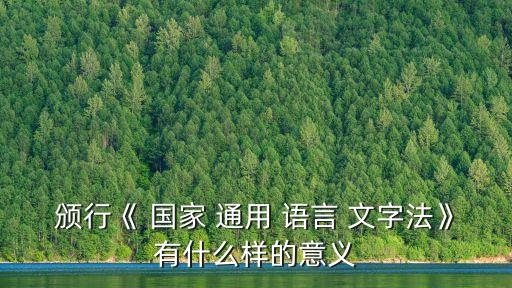 國(guó)家通用語(yǔ)言文字
