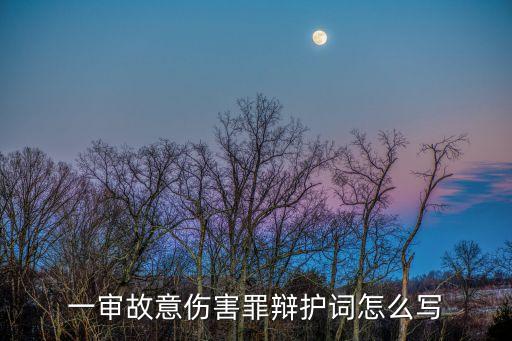 一審故意傷害罪辯護(hù)詞怎么寫