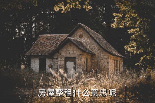 整租是什么意思，整租是什么意思