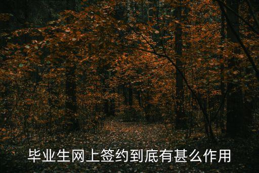 畢業(yè)生網(wǎng)簽，畢業(yè)生網(wǎng)上簽約到底有甚么作用