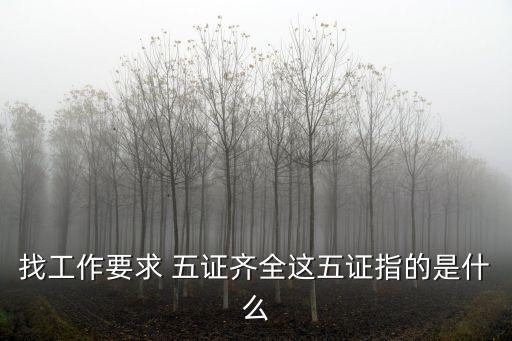 找工作要求 五證齊全這五證指的是什么