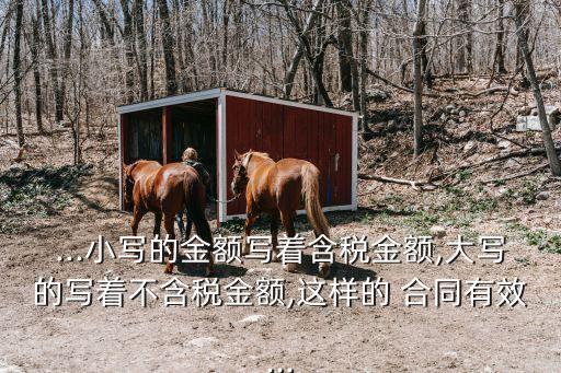 ...小寫(xiě)的金額寫(xiě)著含稅金額,大寫(xiě)的寫(xiě)著不含稅金額,這樣的 合同有效...