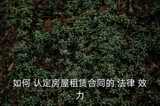 如何 認(rèn)定房屋租賃合同的 法律 效力