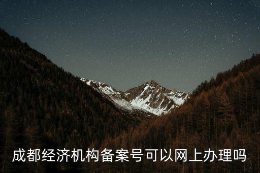 成都經(jīng)濟(jì)機(jī)構(gòu)備案號(hào)可以網(wǎng)上辦理嗎