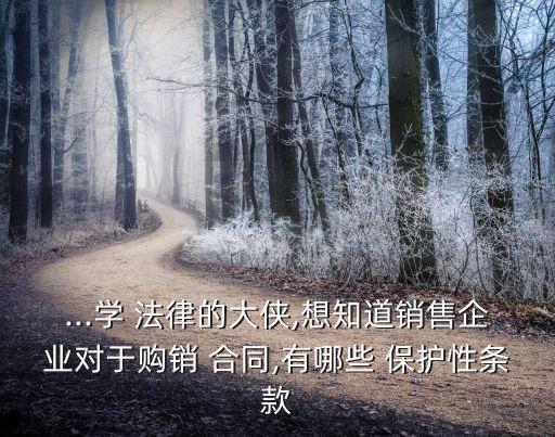 ...學(xué) 法律的大俠,想知道銷售企業(yè)對于購銷 合同,有哪些 保護(hù)性條款