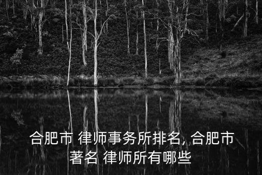  合肥市 律師事務(wù)所排名, 合肥市著名 律師所有哪些