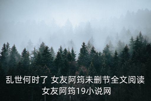 亂世何時了 女友阿筠未刪節(jié)全文閱讀 女友阿筠19小說網(wǎng)