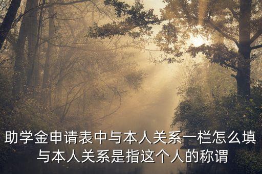 助學金申請表中與本人關(guān)系一欄怎么填 與本人關(guān)系是指這個人的稱謂