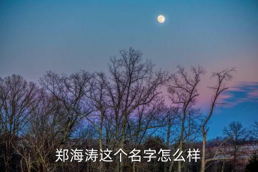 鄭海濤這個(gè)名字怎么樣