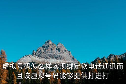 虛擬號碼怎么樣實現(xiàn)綁定軟電話通訊而且該虛擬號碼能夠提供打進(jìn)打