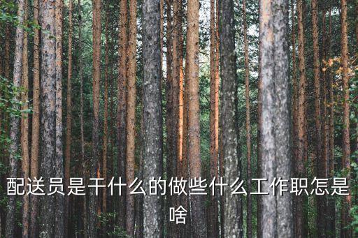 貨物配送，貨物配送員 是什么意思