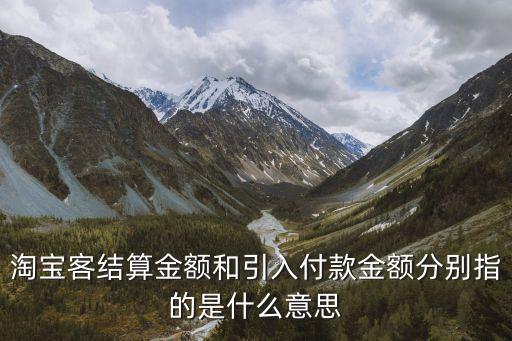 淘寶客結(jié)算金額和引入付款金額分別指的是什么意思