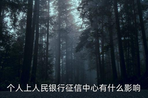 上征信，個(gè)人上人民銀行征信中心有什么影響