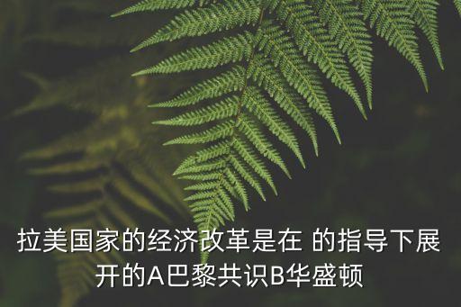 拉美國(guó)家的經(jīng)濟(jì)改革是在 的指導(dǎo)下展開的A巴黎共識(shí)B華盛頓