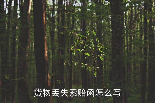 貨物丟失索賠函怎么寫