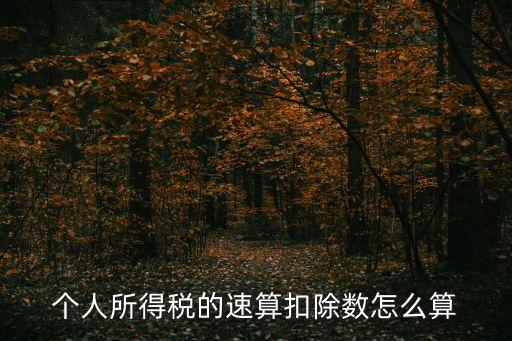 個人所得稅的速算扣除數(shù)怎么算