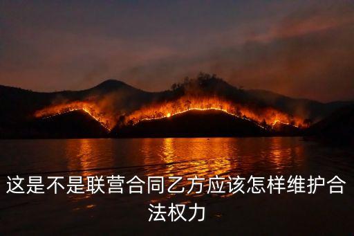 這是不是聯(lián)營合同乙方應(yīng)該怎樣維護(hù)合法權(quán)力