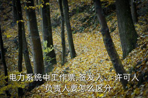 電力系統(tǒng)中工作票,簽發(fā)人、 許可人、負(fù)責(zé)人要怎么區(qū)分