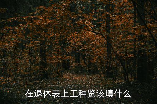 在退休表上工種覽該填什么
