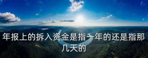 拆入資金，什么是拆入資金