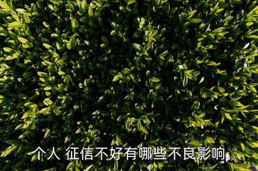 征信不好