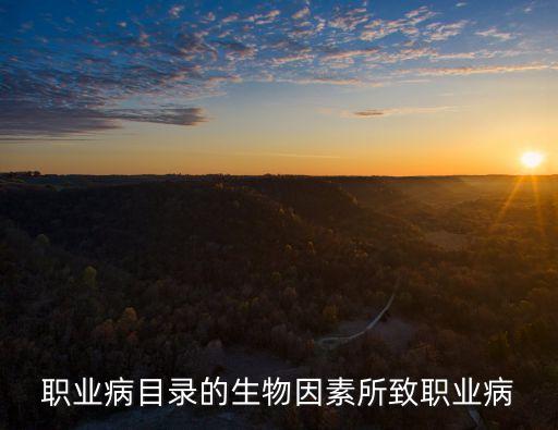 職業(yè)病目錄，職業(yè)病目錄的生物因素所致職業(yè)病