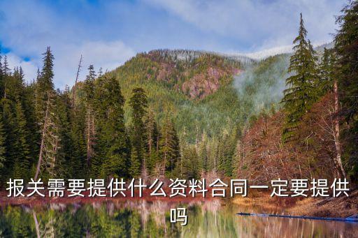 報關資料，報關需要提供什么資料合同一定要提供嗎