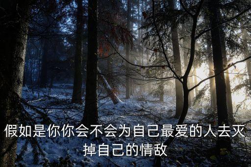 假如是你你會不會為自己最愛的人去滅掉自己的情敵