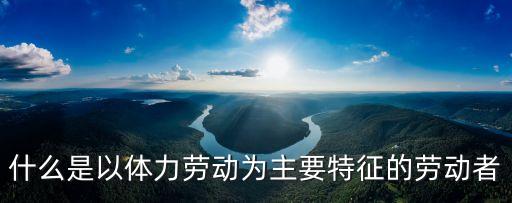 口力勞動者，什么是以體力勞動為主要特征的勞動者
