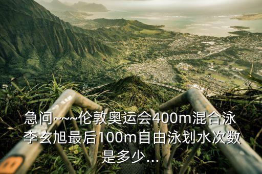 急問(wèn)~~~倫敦奧運(yùn)會(huì)400m混合泳 李玄旭最后100m自由泳劃水次數(shù)是多少...