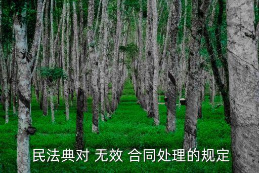 民法典規(guī)定了無效合同